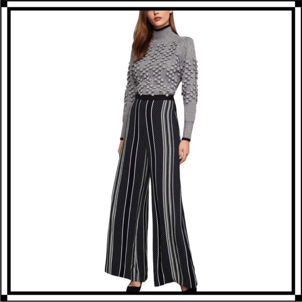 BCBGMaxAzria Black and White Striped Trousers